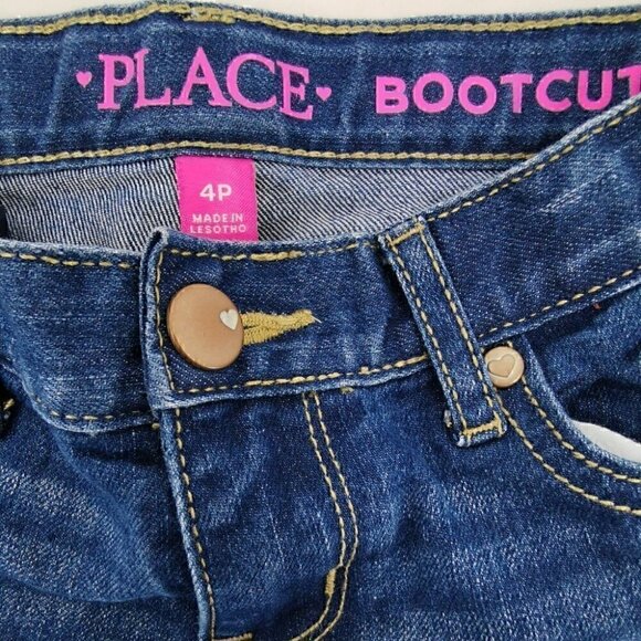 Place Bootcut Girl 4 Blue Jeans Button Zipper Closure Five Pocket Design - Picture 4 of 7